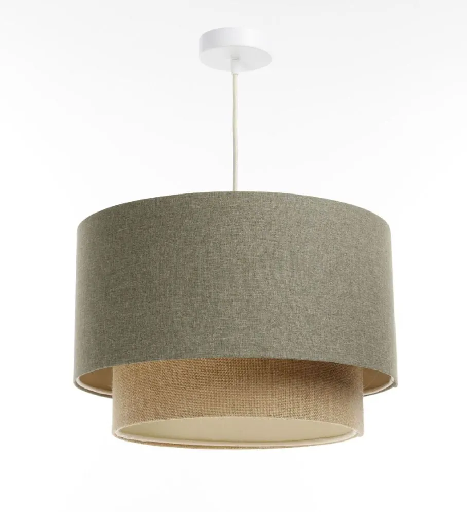 Lampa wisząca ERUTAN DOUBLE 40 zielona/beżowa z podwójnym abażurem I sklep meblowy MIRAT.