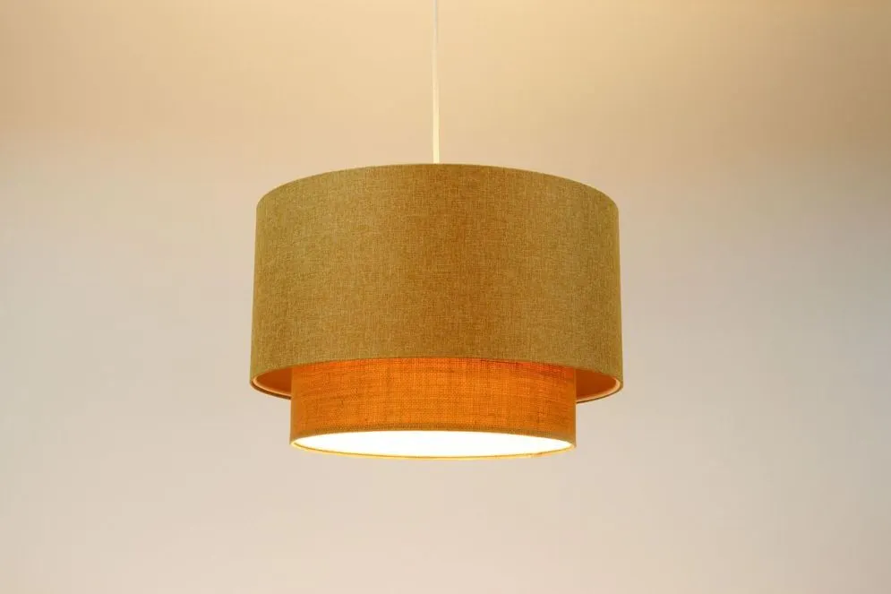 Lampa wisząca ERUTAN DOUBLE 60 żółta/beżowa w stylu boho I sklep meblowy MIRAT.