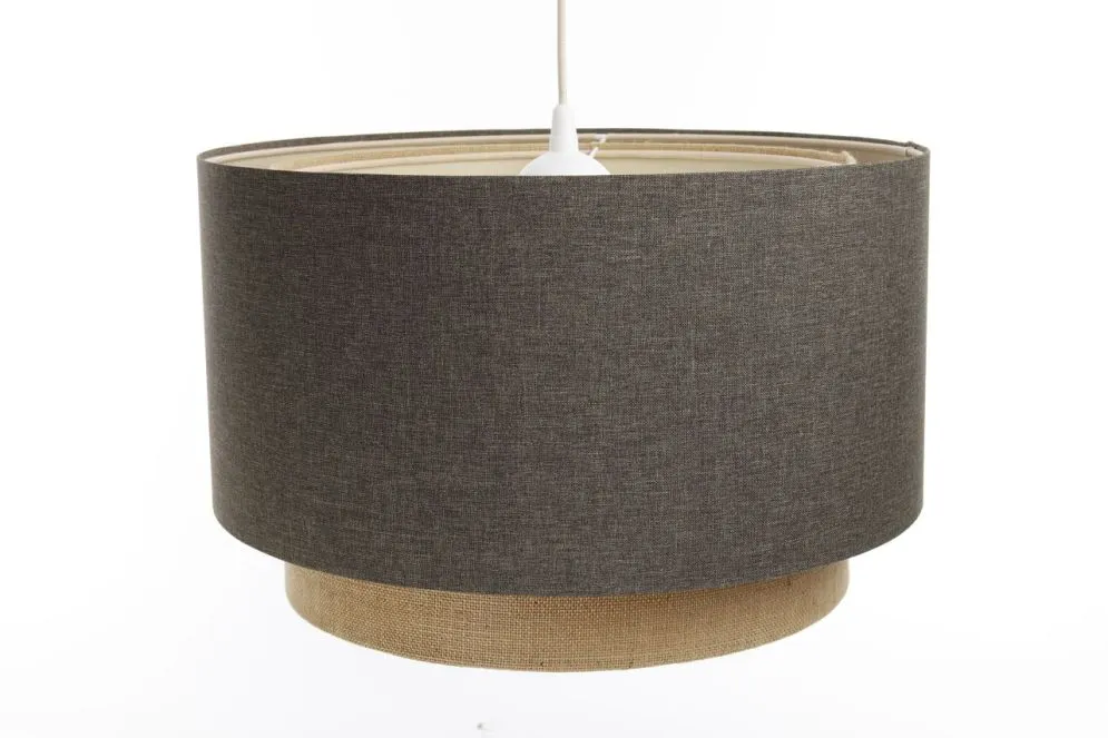 Lampa wisząca ERUTAN DOUBLE 50 szara/beżowa w kształcie walca I sklep meblowy MIRAT.