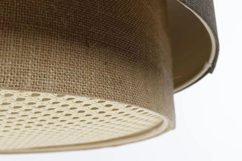 Lampa wisząca ERUTAN DOUBLE RATTAN 40 szara/beżowa w stylu boho I sklep meblowy MIRAT.