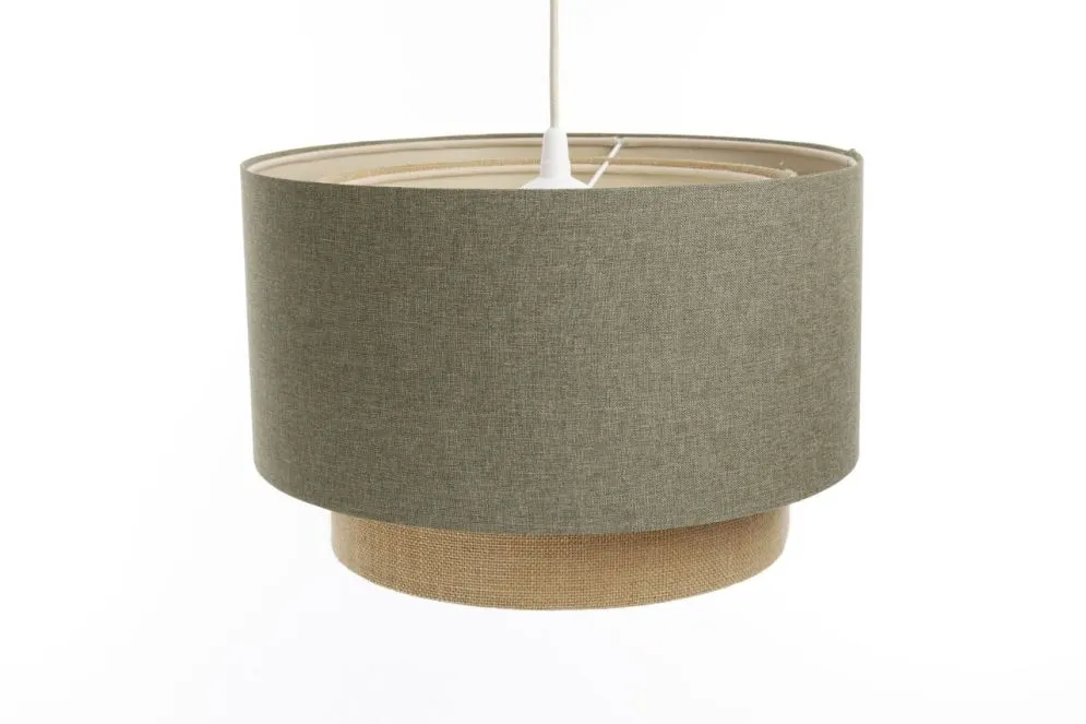 Lampa wisząca ERUTAN DOUBLE RATTAN 40 zielona/beżowa polskiej produkcji I sklep meblowy MIRAT.