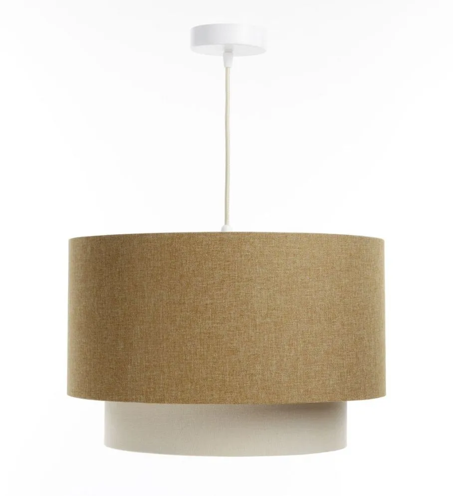 Lampa wisząca ERUTAN DOUBLE RATTAN 60 żółta/kremowa duża w kształcie walca I sklep meblowy MIRAT.