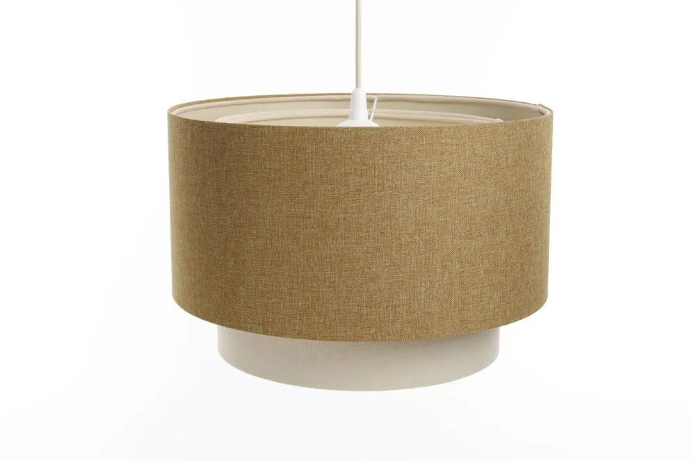 Lampa wisząca ERUTAN DOUBLE RATTAN 40 żółta/kremowa do salonu I sklep meblowy MIRAT.