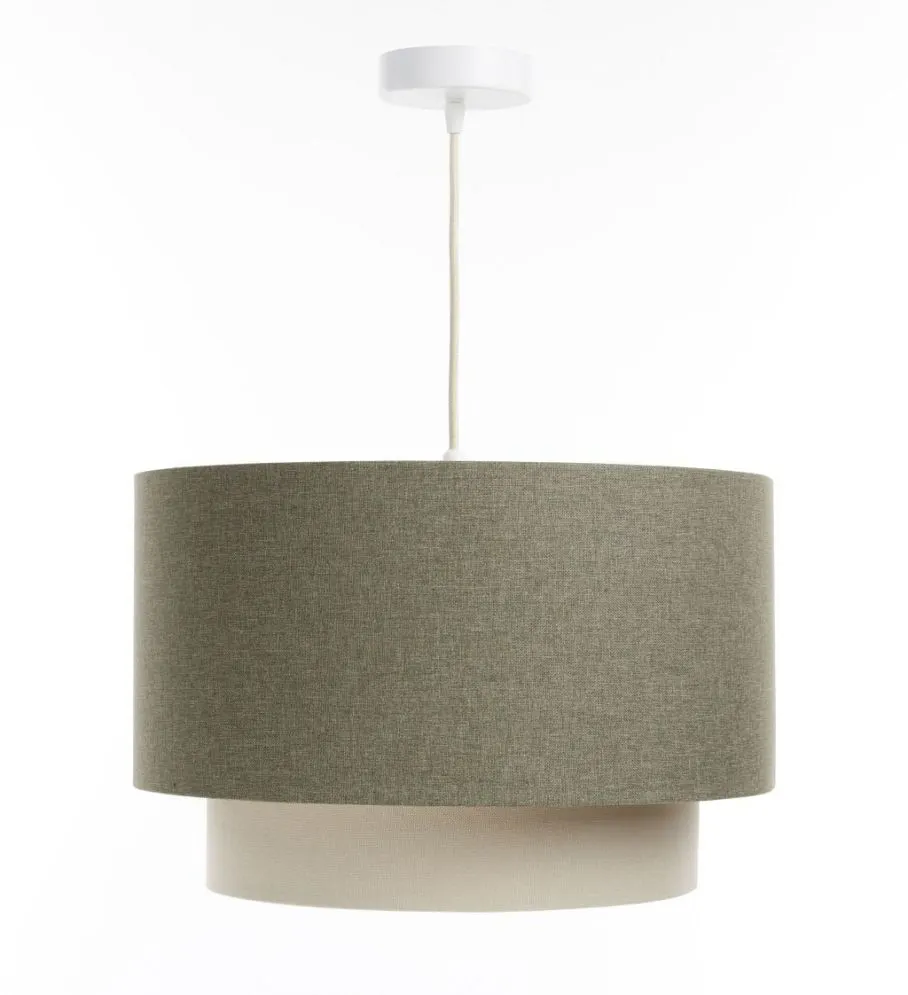 Lampa wisząca ERUTAN DOUBLE RATTAN 60 zielona/kremowa do salonu I sklep meblowy MIRAT.