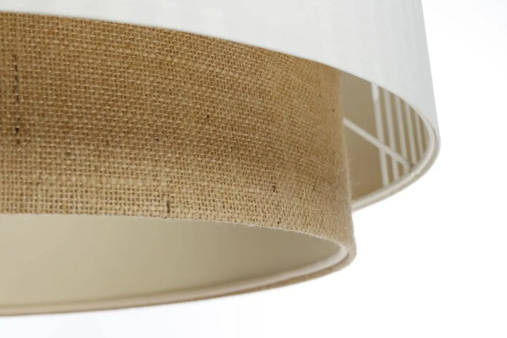 Lampa wisząca DUO LAMI LINE 50x20 biała/jutowa boho I sklep meblowy MIRAT.