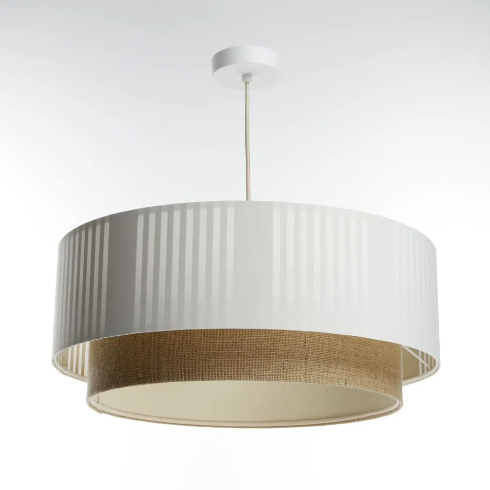 Lampa wisząca DUO LAMI LINE 50x20 biała/jutowa boho I sklep meblowy MIRAT.