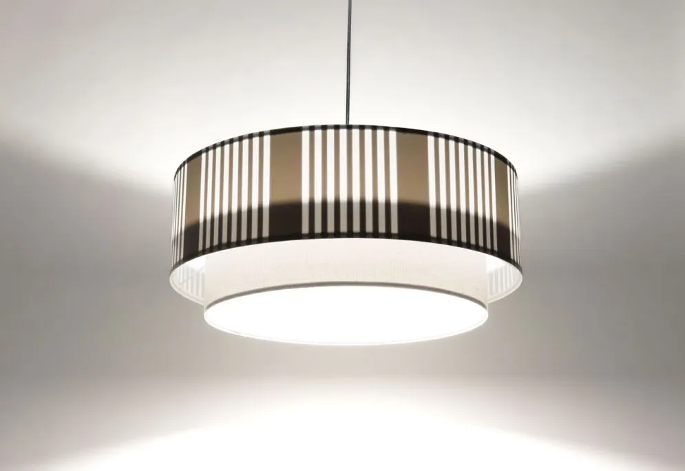 Lampa wisząca DUO LAMI LINE 60x25 szara z podwójnym abażurem I sklep meblowy MIRAT.