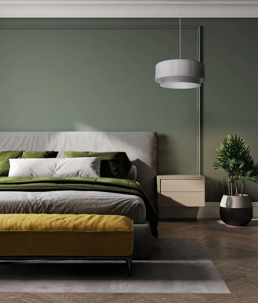 Lampa wisząca DUO LAMI LINE 60x25 szara z podwójnym abażurem I sklep meblowy MIRAT.