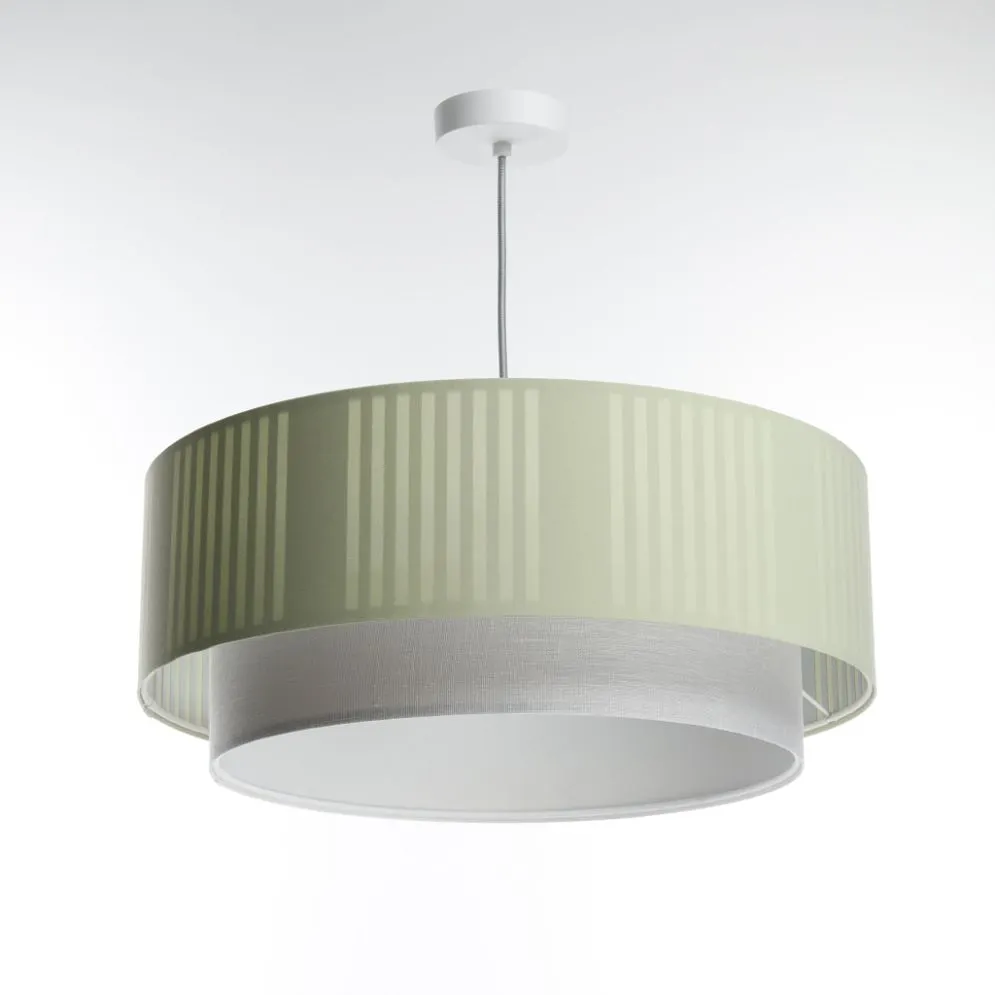 Lampa wisząca DUO LAMI LINE 60x25 zielona/kremowa pojedyncza I sklep meblowy MIRAT.