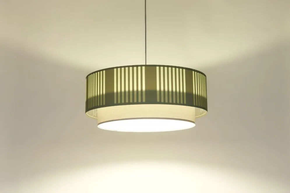Lampa wisząca DUO LAMI LINE 60x25 zielona/kremowa pojedyncza I sklep meblowy MIRAT.