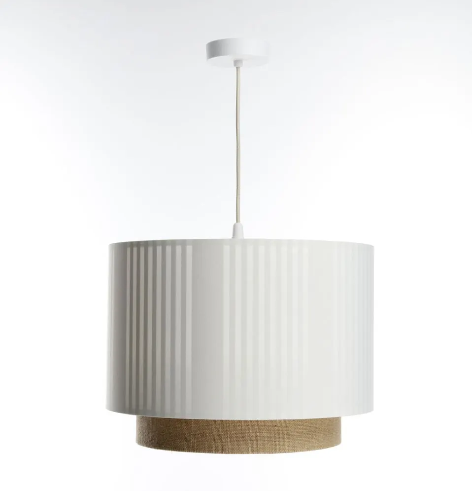 Lampa wisząca DUO LAMI LINE 50 biała/jutowa dwuściankowa I sklep meblowy MIRAT.