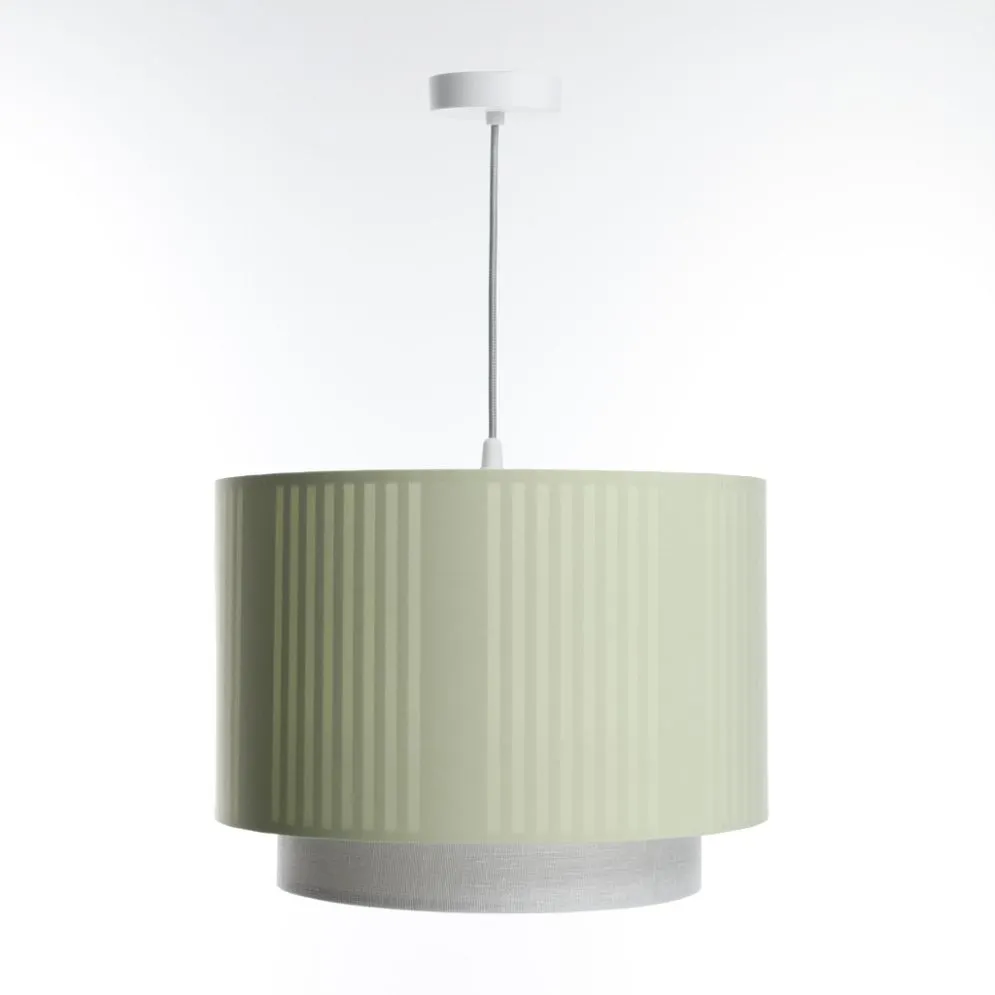 Lampa wisząca DUO LAMI LINE 60 zielona/kremowa lniana I sklep meblowy MIRAT.