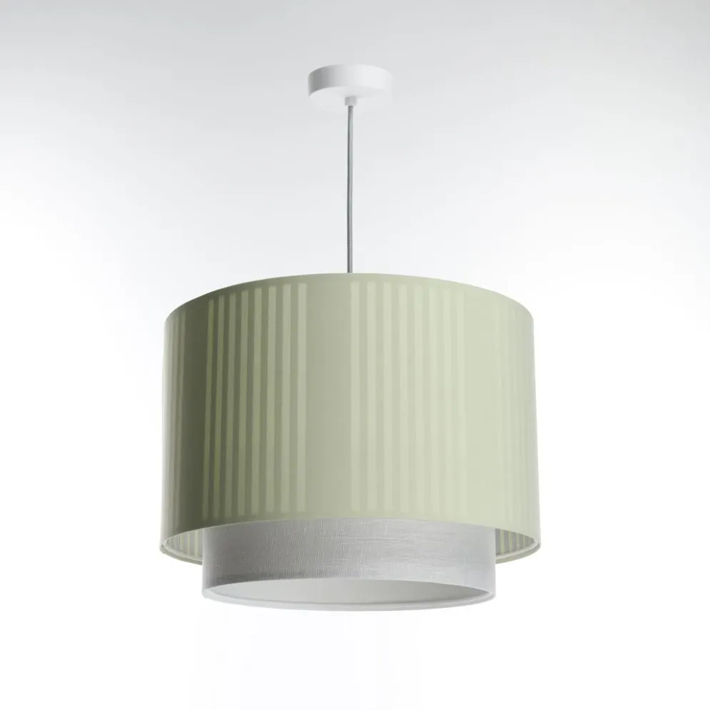 Lampa wisząca DUO LAMI LINE 60 zielona/kremowa lniana I sklep meblowy MIRAT.