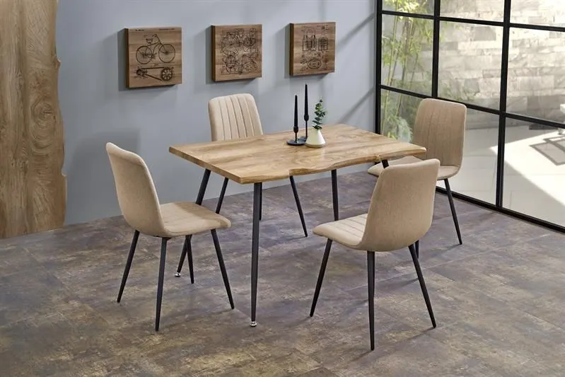 Stół LARSON 120x80 dąb naturalny na metalowych nogach | MIRAT. styl LOFT