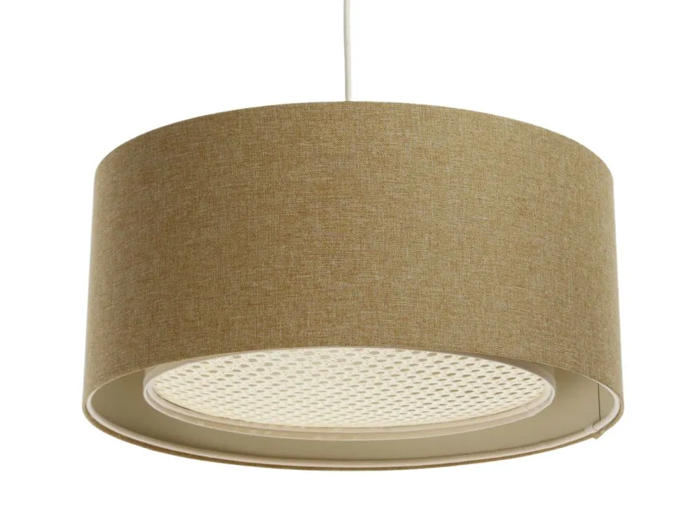 Lampa wisząca ERUTAN RATTAN 60 żółta nad stół do jadalni I sklep meblowy MIRAT.