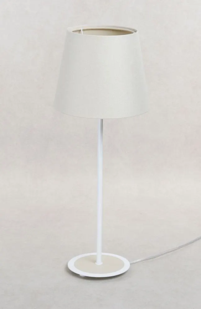 Lampa stołowa ENTURO II kremowa na stolik nocny I sklep meblowy MIRAT.