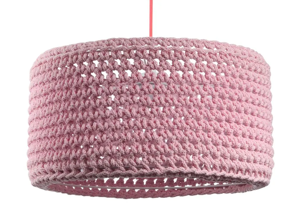 Lampa wisząca COTTON 40 różowa ze sznurka bawełnianego | MIRAT.