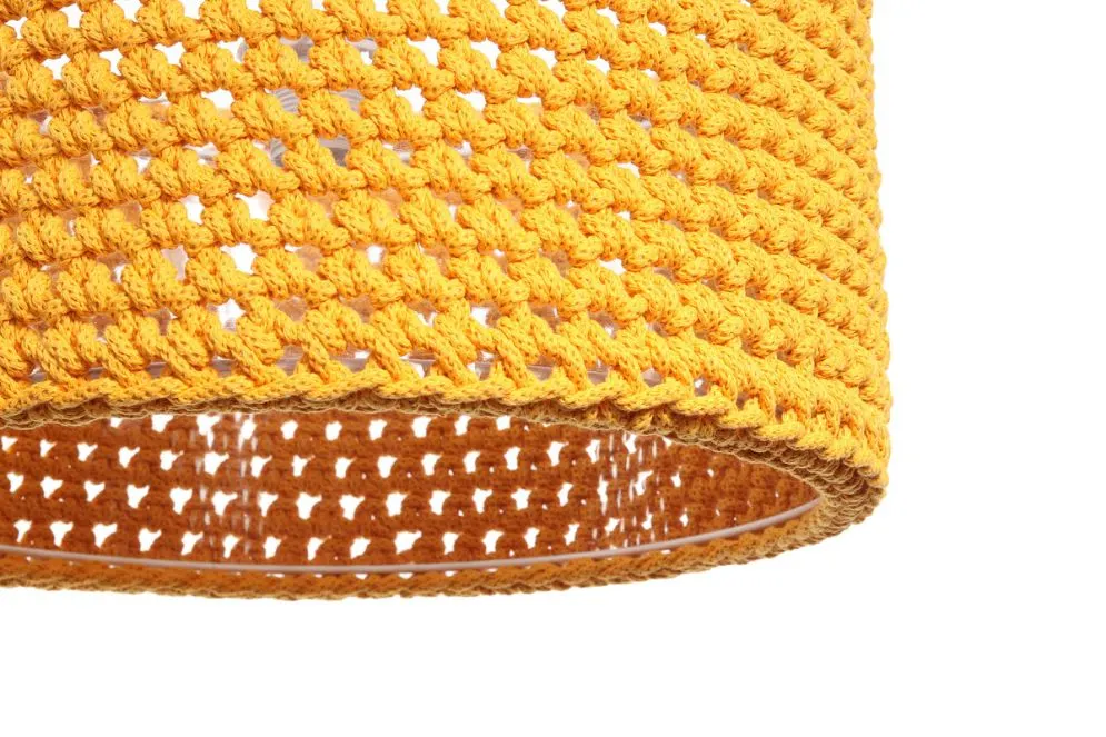 Lampa wisząca COTTON 30 żółta ze sznurka bawełnianego | MIRAT. w stylu  kolekcja