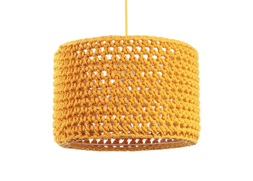 Lampa wisząca COTTON 25 żółta ręcznie robiona polska | MIRAT. w stylu kolekcja