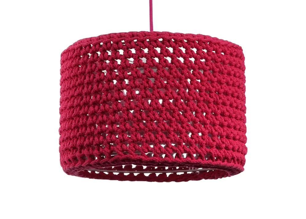 Lampa wisząca COTTON 25 czerwona pleciona ręcznie | MIRAT. w stylu  kolekcja