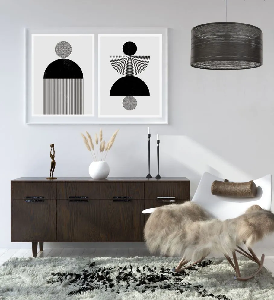 Lampa wisząca NATURAL DARK 60 grafitowa do przedpokoju boho | MIRAT.