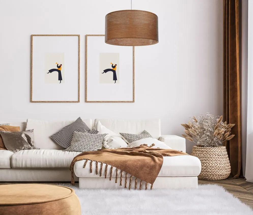 Lampa wisząca NATURAL GRAIN 50 jasnobrązowa do jadalni nowoczesna | MIRAT.