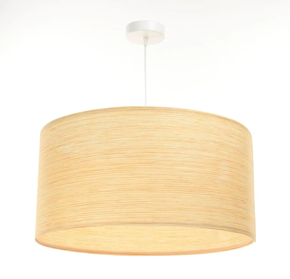 Lampa wisząca NATURAL RATTAN 50 beżowa walec tkanina | MIRAT.
