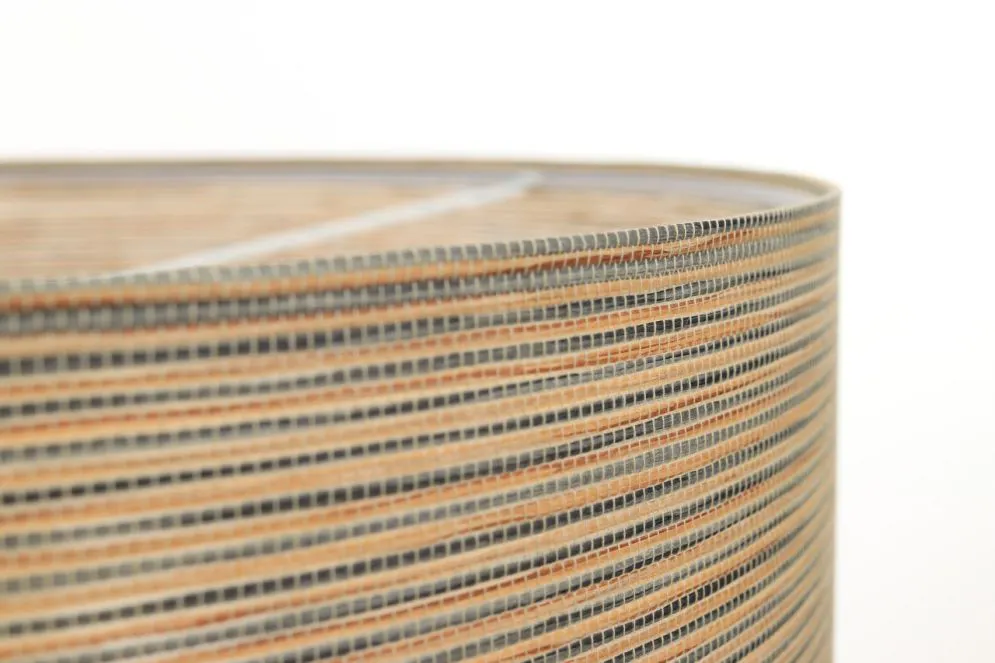Lampa wisząca NATURAL BAMBOO 40 beżowa płócienna imitująca bambus | MIRAT.