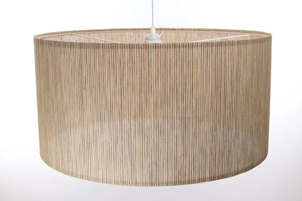 Lampa wisząca NATURAL BAMBOO 60 beżowa płócienna polskiej produkcji | MIRAT.
