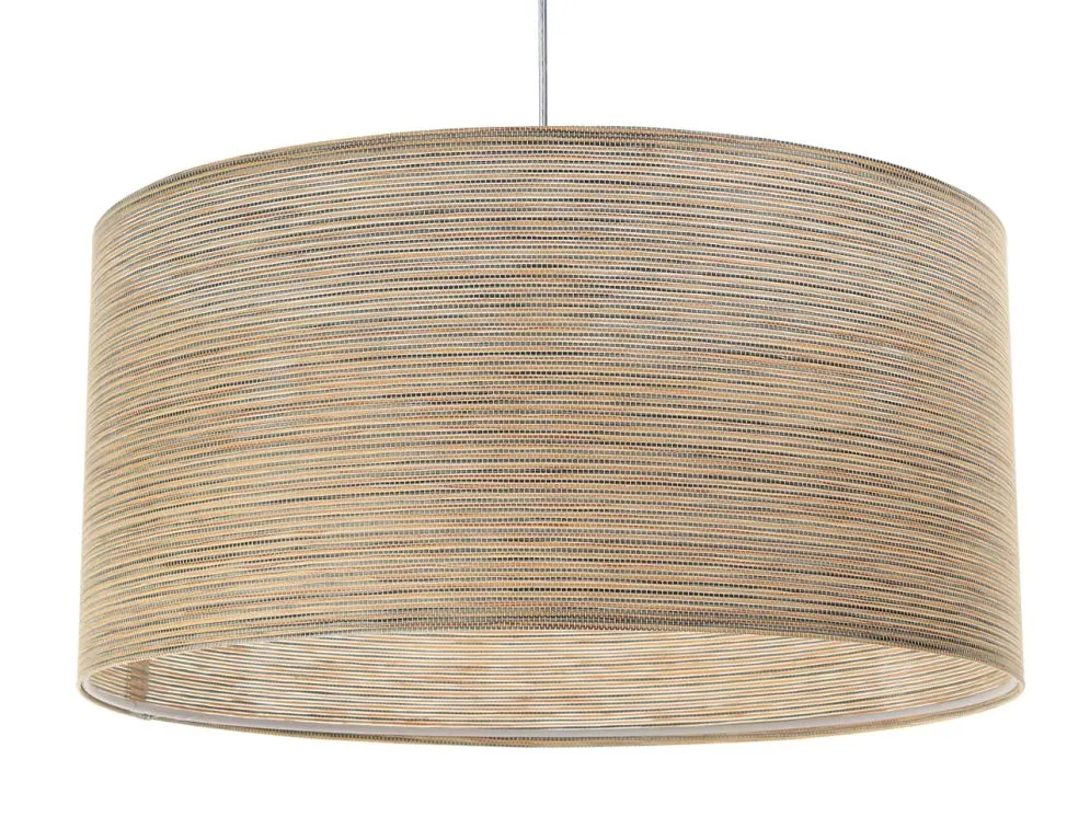 Lampa wisząca NATURAL BAMBOO 50 beżowa tkanina w stylu boho | MIRAT.