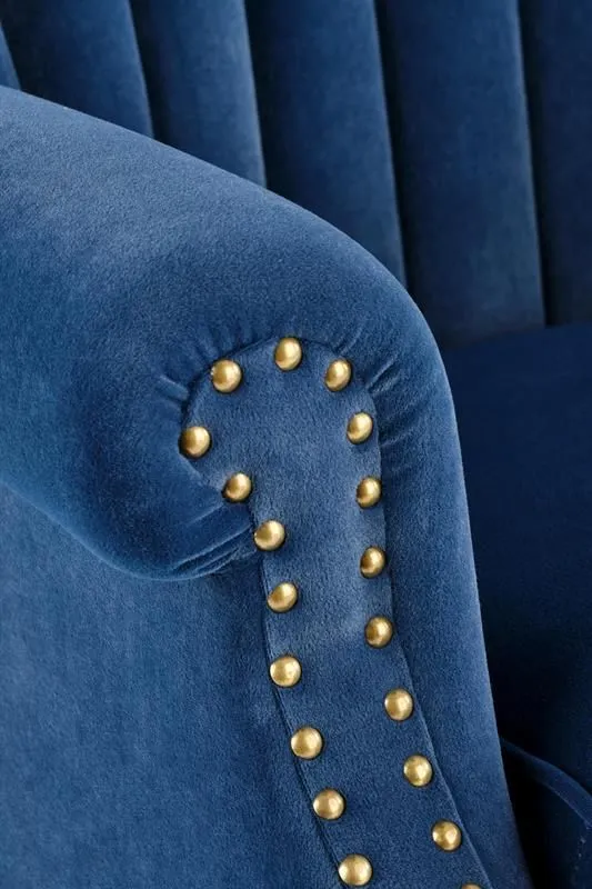Fotel do salonu TITAN VELVET granatowy w stylu ludwikowskim | MIRAT.