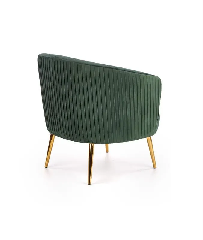 Fotel CROWN ciemno zielony velvet na złotych nóżkach | MIRAT. w stylu GLAMOUR kolekcja