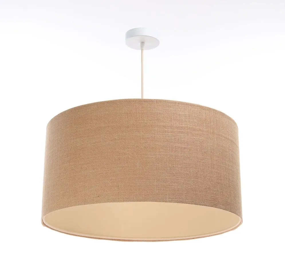 Lampa wisząca BOHO JUTA 40 beżowa walec 1 żarówka | MIRAT.