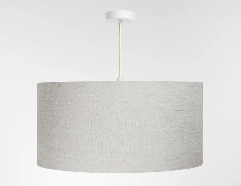 Lampa wisząca LEN LIGHT 50 jasno beżowa z lnianej tkaniny I sklep meblowy MIRAT.