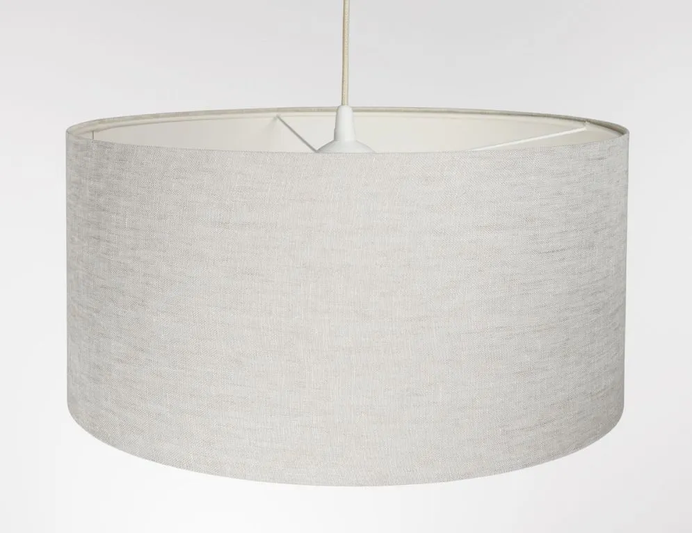 Lampa wisząca LEN LIGHT 50 jasno beżowa z lnianej tkaniny I sklep meblowy MIRAT.
