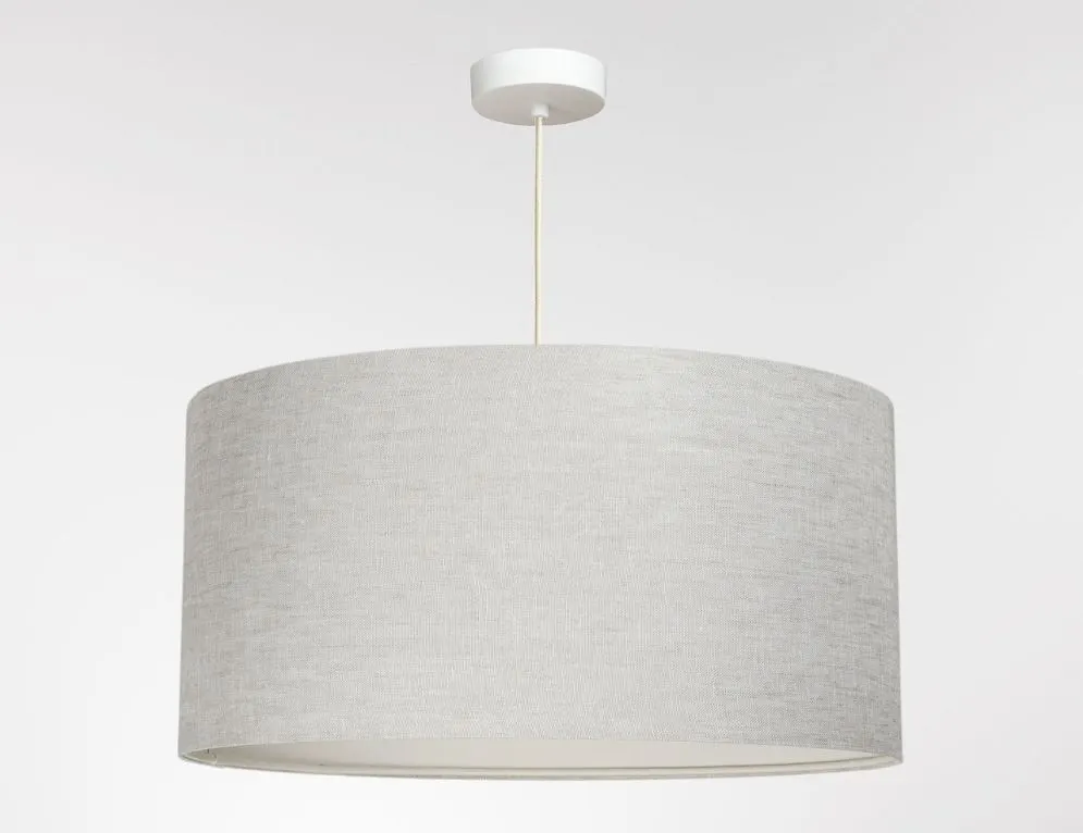 Lampa wisząca LEN LIGHT 50 jasno beżowa z lnianej tkaniny I sklep meblowy MIRAT.