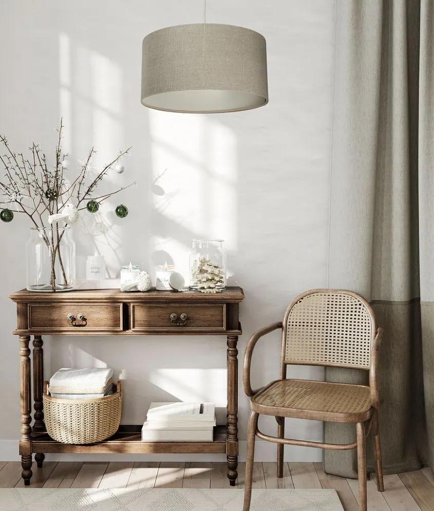 Lampa wisząca LEN LIGHT 210-50 ciemno beżowa lniana I sklep meblowy MIRAT.