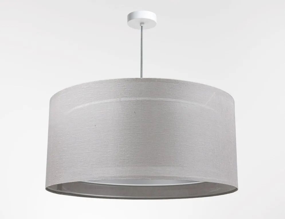 Lampa wisząca DUO LEN LIGHT 003-50 szara/srebrna z podwójnym abażurem I sklep meblowy MIRAT.
