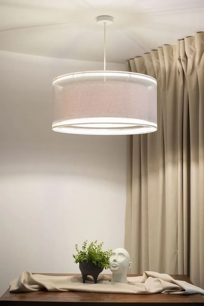 Lampa wisząca DUO LEN LIGHT 60 kremowa polskiej produkcji I sklep meblowy MIRAT.
