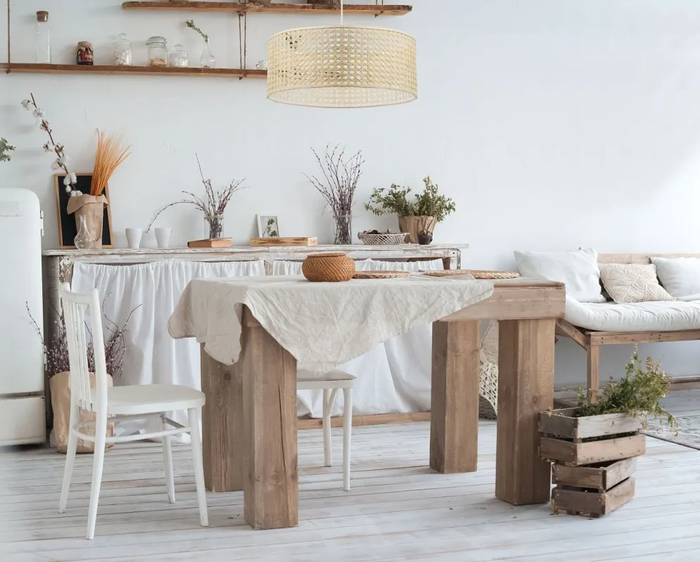 Lampa wisząca BOHO 60 rattan naturalny nad stół w stylu natural | MIRAT.