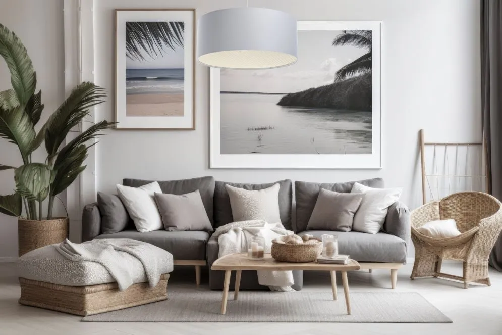 Lampa wisząca MODERN RATTAN 70 szara I sklep meblowy MIRAT.