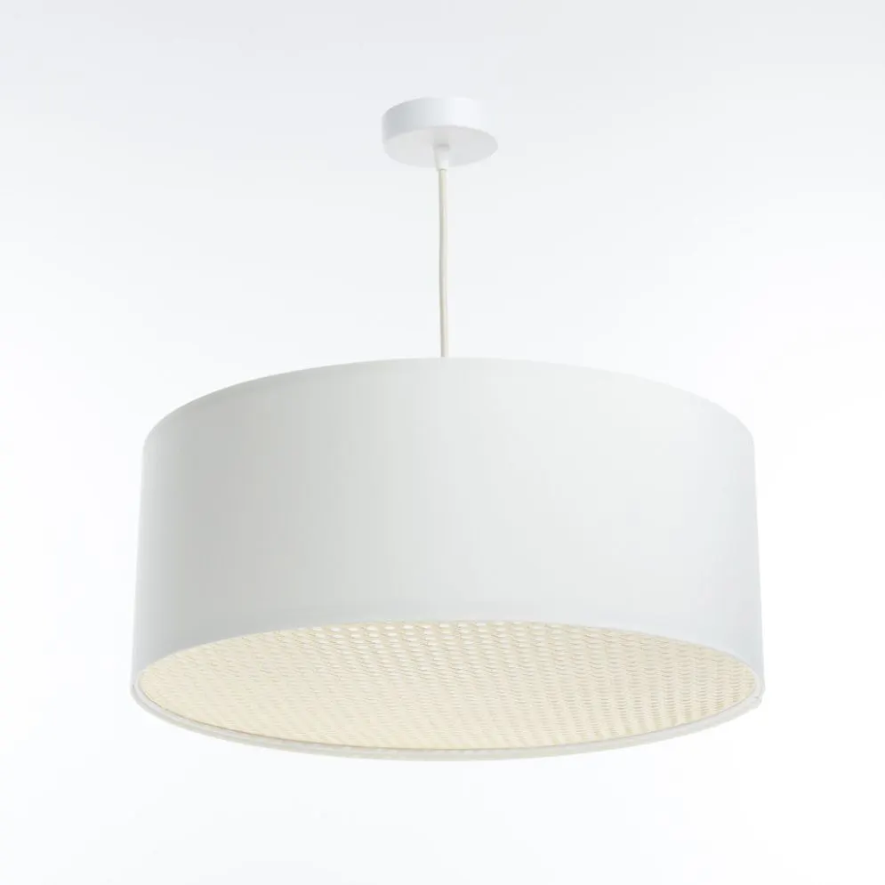 Lampa wisząca MODERN RATTAN 50 kremowa w kształcie walca I sklep meblowy MIRAT.