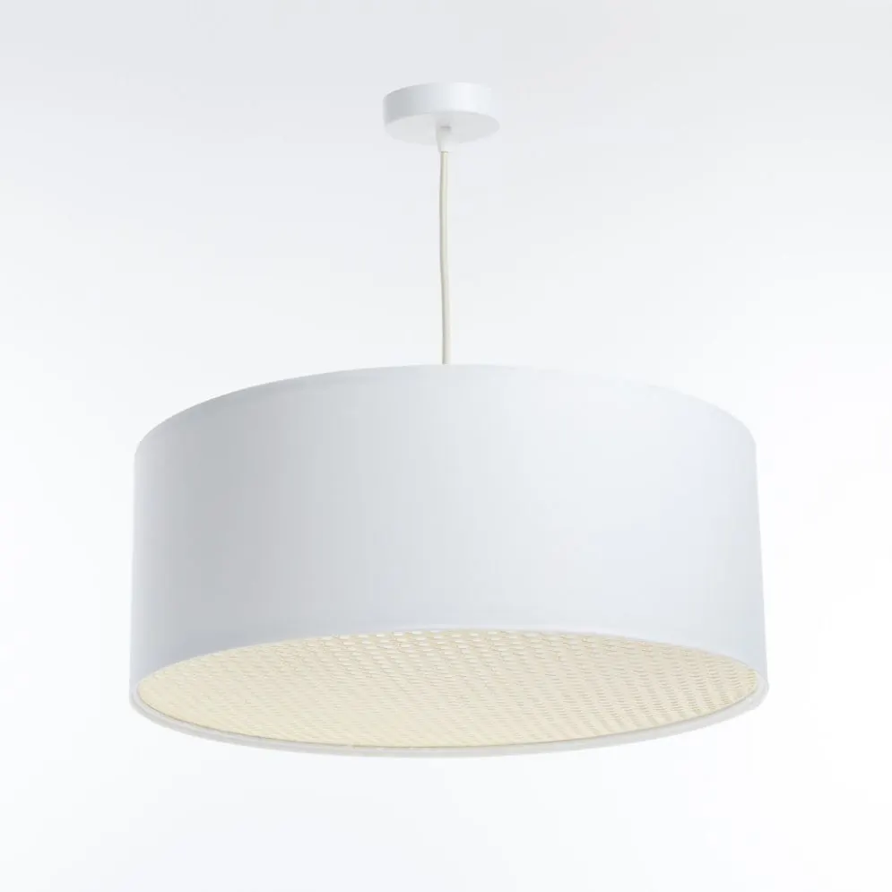 Lampa wisząca MODERN RATTAN 40 biała ręcznie robiona I sklep meblowy MIRAT.