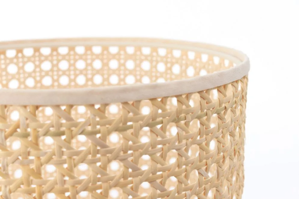 Lampa stołowa BOHO MIDI WHITE rattan naturalny na metalowej nodze | MIRAT. w stylu  kolekcja