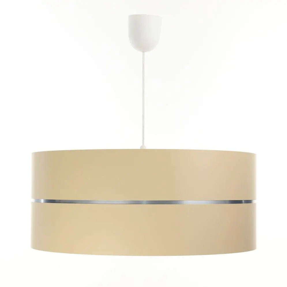 Lampa wisząca SIMPLY GLAMOUR 30 kremowa ze srebrnym paskiem do jadalni | MIRAT. w stylu  kolekcja