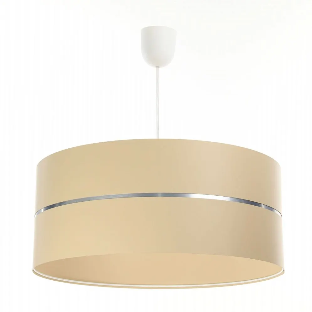 Lampa wisząca SIMPLY GLAMOUR 30 kremowa ze srebrnym paskiem do jadalni | MIRAT. w stylu  kolekcja