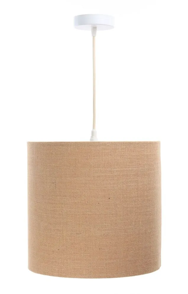 Lampa wisząca BOHO JUTA TUBA 40 beżowa pokryta naturalną jutą | MIRAT.