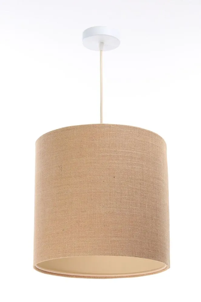 Lampa wisząca BOHO JUTA TUBA 30 beżowa nad stół w stylu boho | MIRAT.