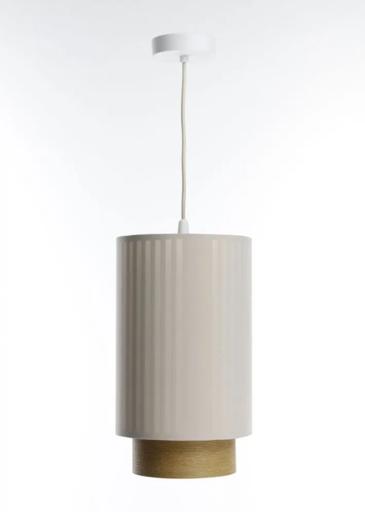 Lampa wisząca DUO LAMI LINE 20 kremowa/brązowa w stylu boho I sklep meblowy MIRAT.