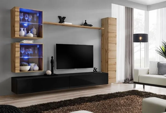 Meblościanka SWITCH XVIII wisząca nowoczesna na wysoki połysk | MIRAT. w stylu  kolekcja SWITCH